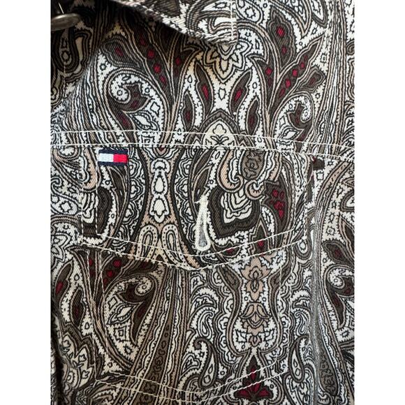 Tommy Hilfiger Paisley Print Jacket Shacket Button Down Brown Women's Sz XL - Picture 4 of 8
